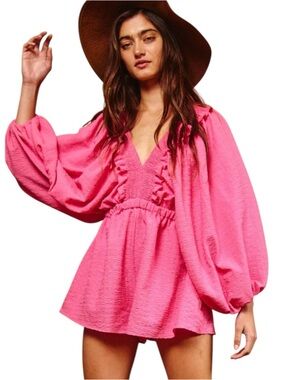 Bucket List Ruffled V-Neck Romper